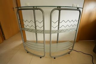 Barra bar curvada metal-cristal