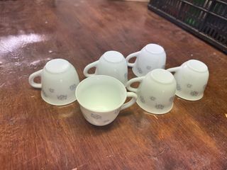 6 Tazas café - Cerámica, azul y blanco