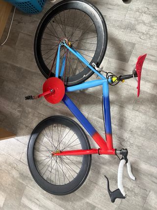 Bicicleta Fixie: Rojo-Azul