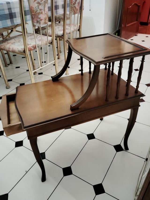 Mesita de telefono madera - marrón