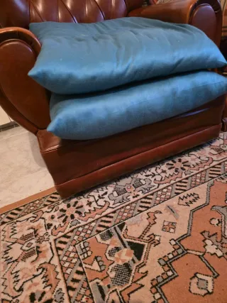 Butaca de cuero marrón