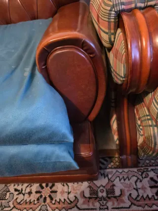 Butaca de cuero marrón