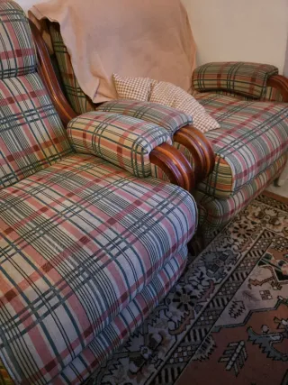 Butaca de cuero marrón