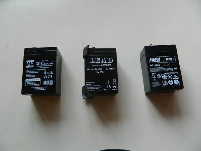 3 Batterie 6V: FIAMM, Lince, Matsyama