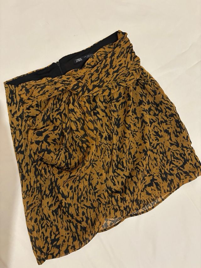 Falda Zara M - Animal Print