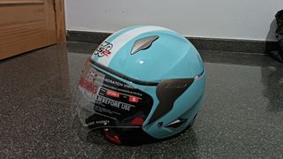 Casco moto LS2 OF559 rocket, azul claro