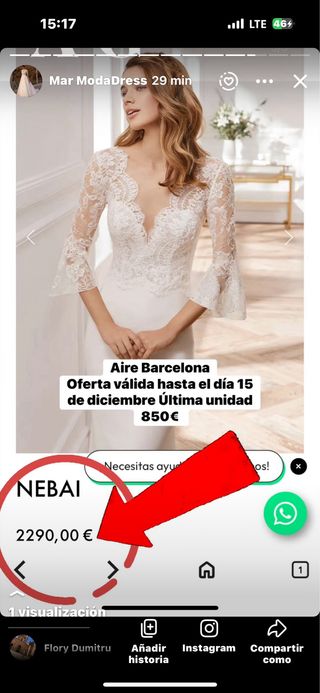 Vestido novia San Patrick talla 40