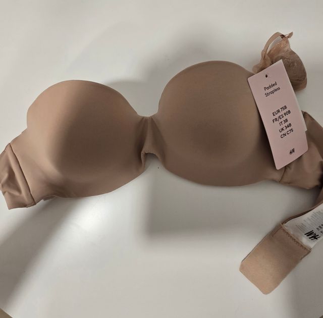 Sujetador H&M sin tirantes beige 75 B