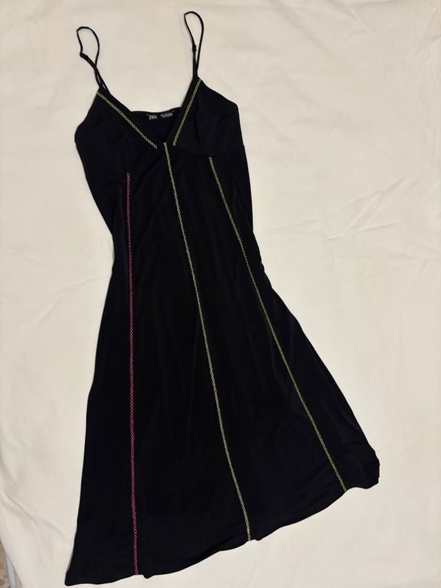 Vestido Zara negro largo, talla S