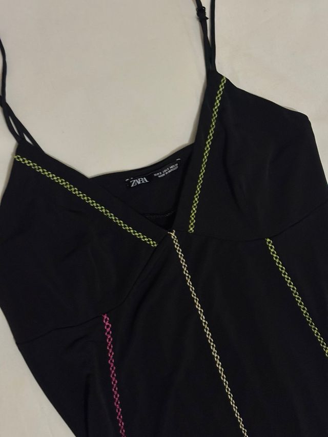 Vestido Zara negro largo, talla S