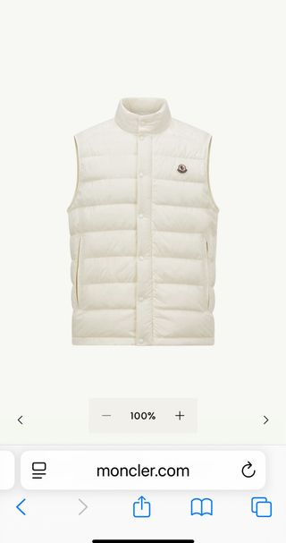 Chaleco Moncler blanco talla 2 (48)
