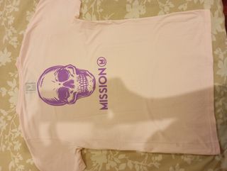 Camiseta Mission rosa t.16 con calavera por detrás