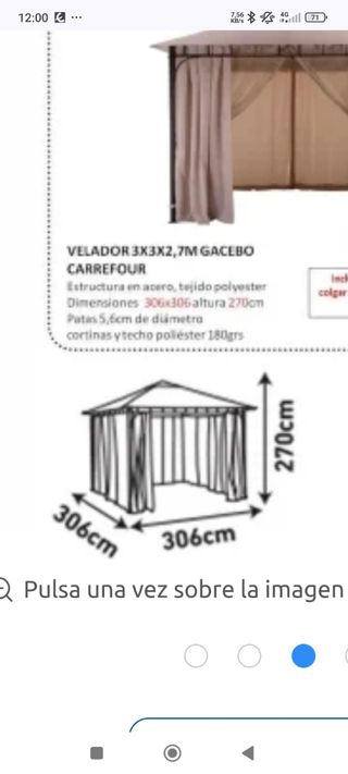 Cenador beige 3x3 - toldo poliéster
