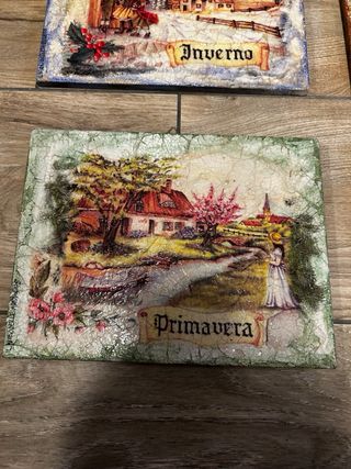 Quadretti decoupage 4 stagioni