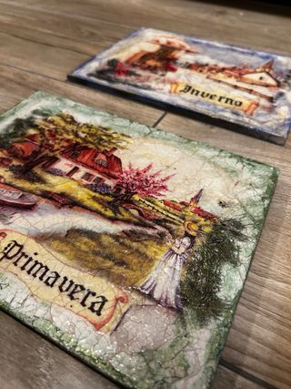 Quadretti decoupage 4 stagioni