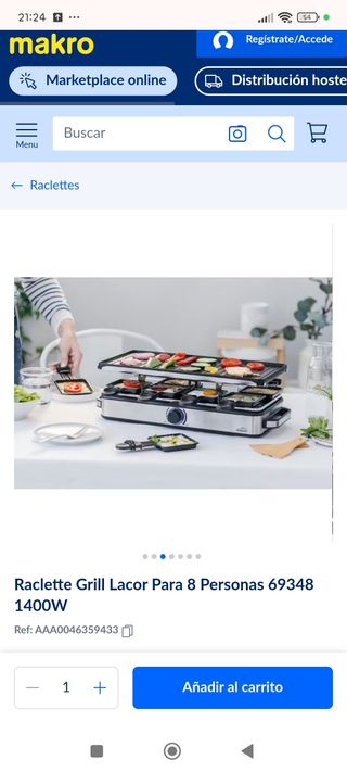 Raclette Grill Lacor 8 Personas
