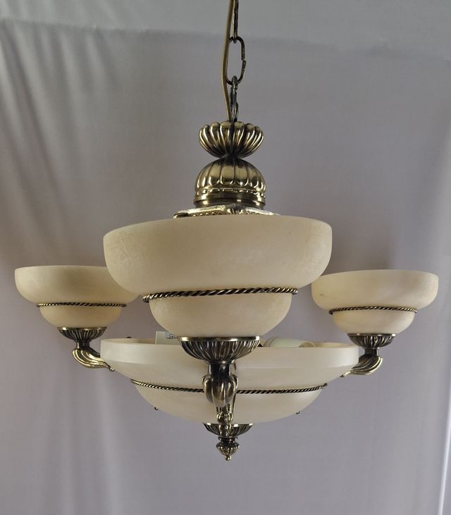 Lámpara techo vintage alabastro crema