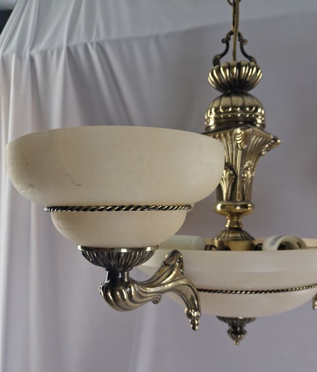 Lámpara techo vintage alabastro crema