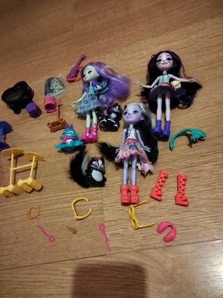 Enchantimals: 3 muñecas y mascotas