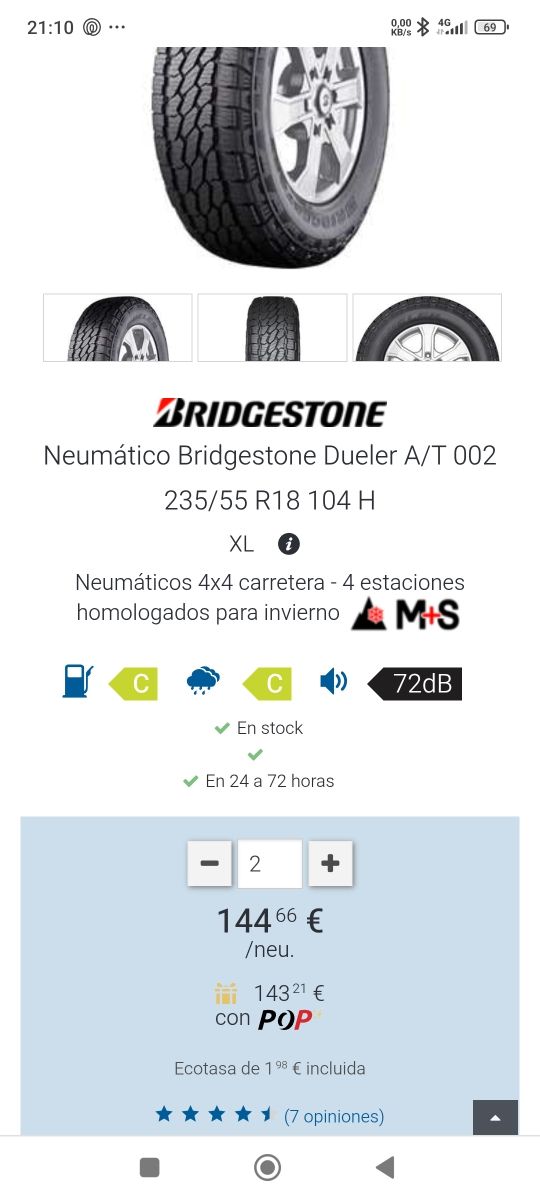 Neumáticos Bridgestone Dueler A/T 235/55 R18