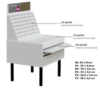 Expositor gafas en madera - 3 cajones extraibles. 