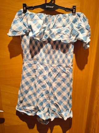 Mono azul verano con cremallera lateral.Ideal 38