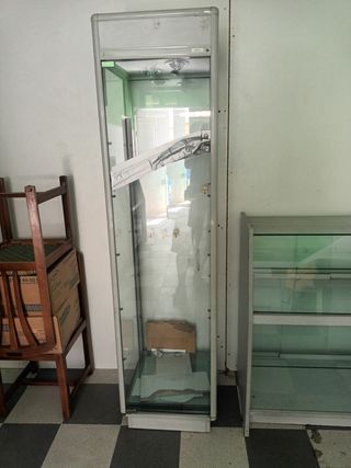 Vitrina expositora gris - Cristal roto
