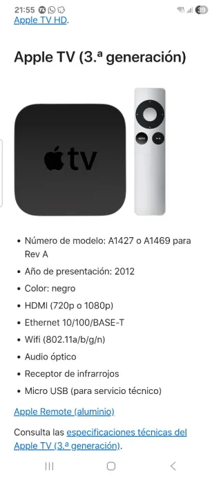 Apple TV 3ra generación