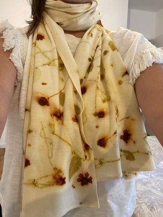Sciarpa Ecoprint in maglina di lana 