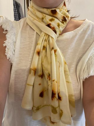 Sciarpa Ecoprint in maglina di lana 