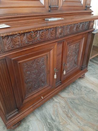 Credenza antica noce - Vetrina