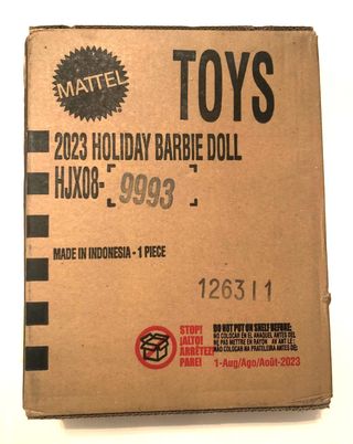 Bambola Barbie. Festività natalizie 2023. Bionda.