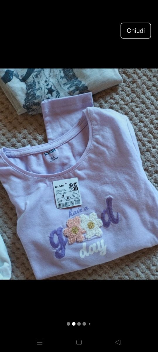 4 Maglie bimba 6 anni cotone