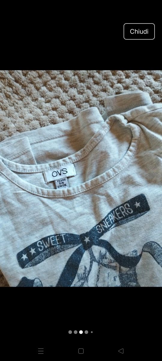 4 Maglie bimba 6 anni cotone