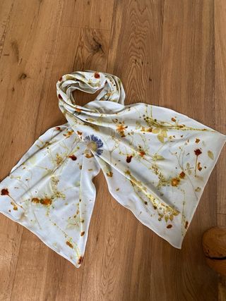 Sciarpa Ecoprint in maglina di lana
