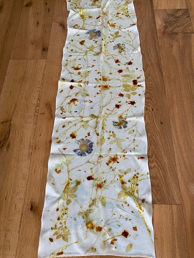 Sciarpa Ecoprint in maglina di lana