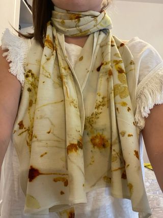 Sciarpa Ecoprint in maglina di lana