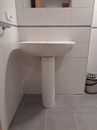 Lavabo de porcelana blanca con pedestal Gala