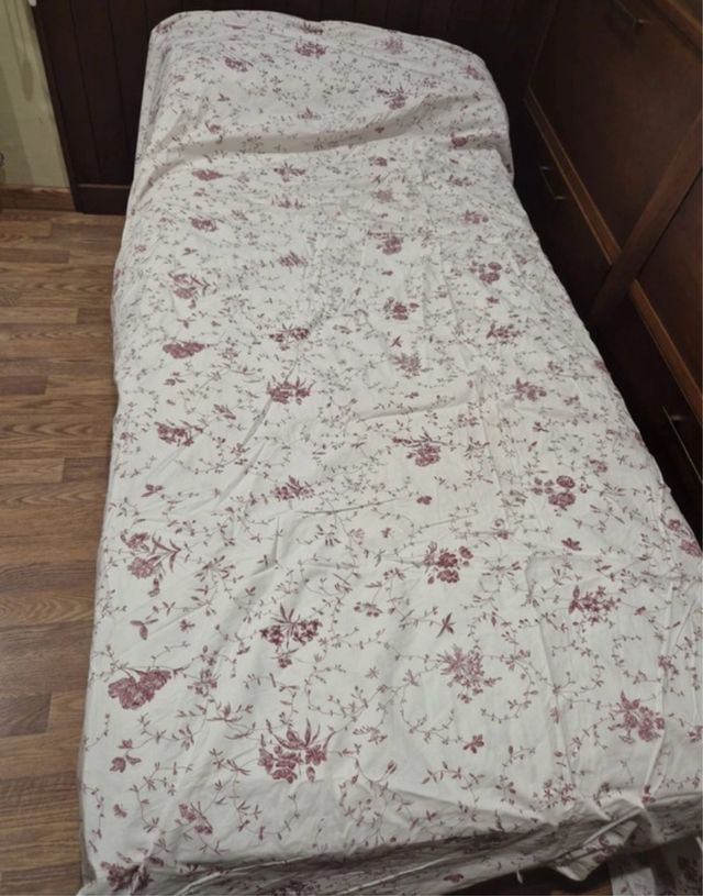 Funda nórdica flores rosa-blanca