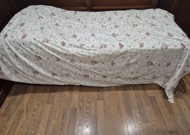 Funda nórdica flores rosa-blanca