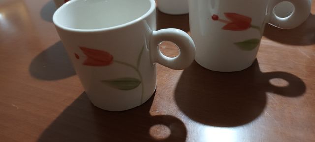 8 Tazzine caffè, Ceramica, Fiori