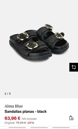 Alma Blue ( Alma en Pena) - Sandalias negras
