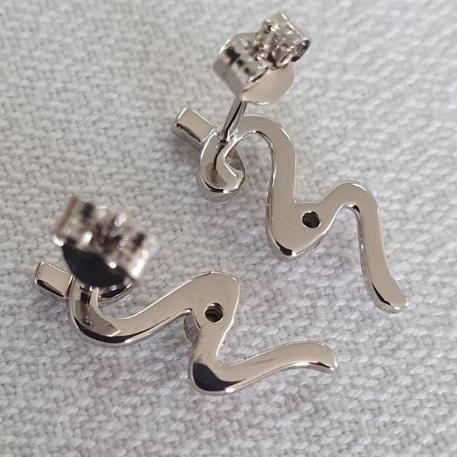 Pendientes ORO BLANCO Y SWAROVSKIS  REGALO NAVIDAD