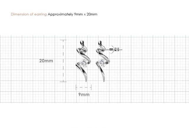 Pendientes ORO BLANCO Y SWAROVSKIS  REGALO NAVIDAD