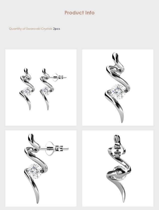 Pendientes ORO BLANCO Y SWAROVSKIS  REGALO NAVIDAD