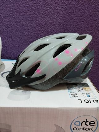 Varios Cascos bici BTWIN blanco-rojo
