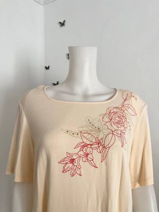Blusa vintage crema floral