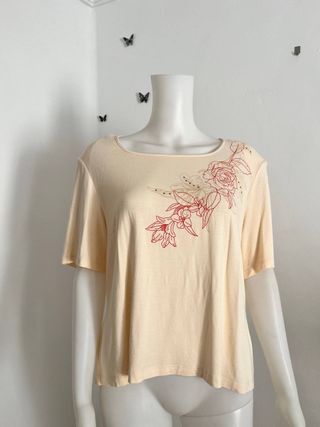 Blusa vintage crema floral