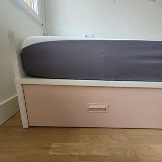 Cama nido 100x200 cm - blanca y rosa