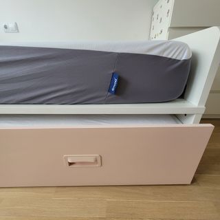 Cama nido 100x200 cm - blanca y rosa
